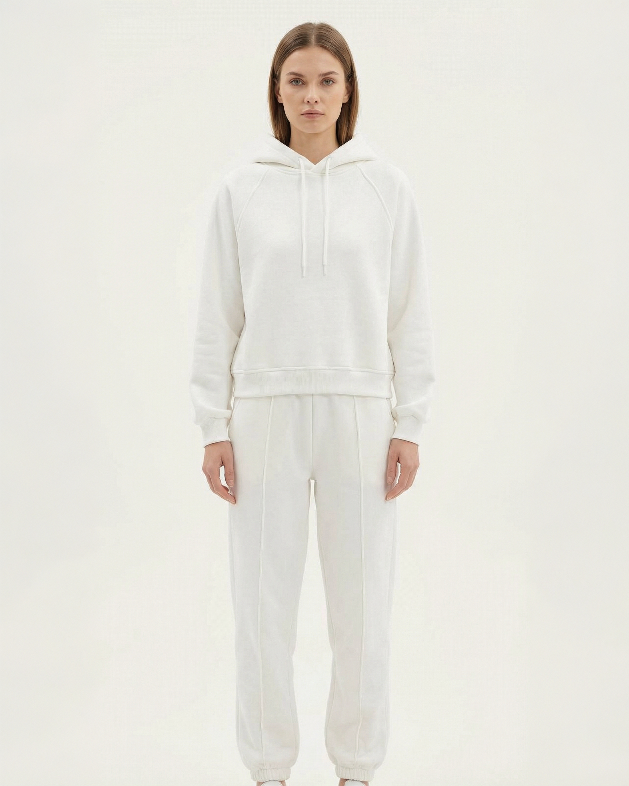 Kadın Kapüşonlu Eşofman Takımı Çima Dikişli İkili Set