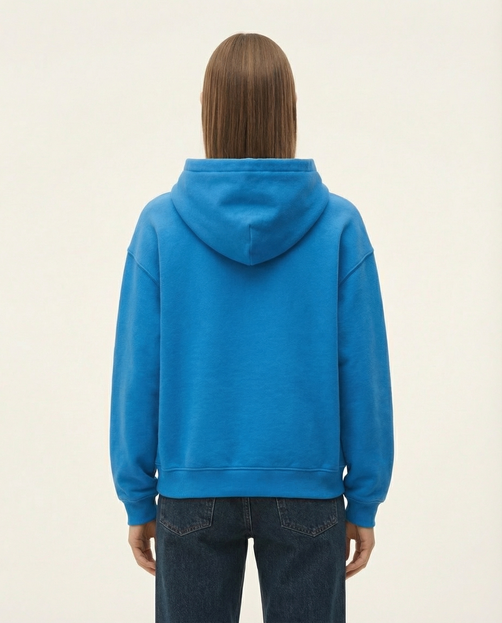 Baskılı Mavi Kadın Hoodie Sweatshirt