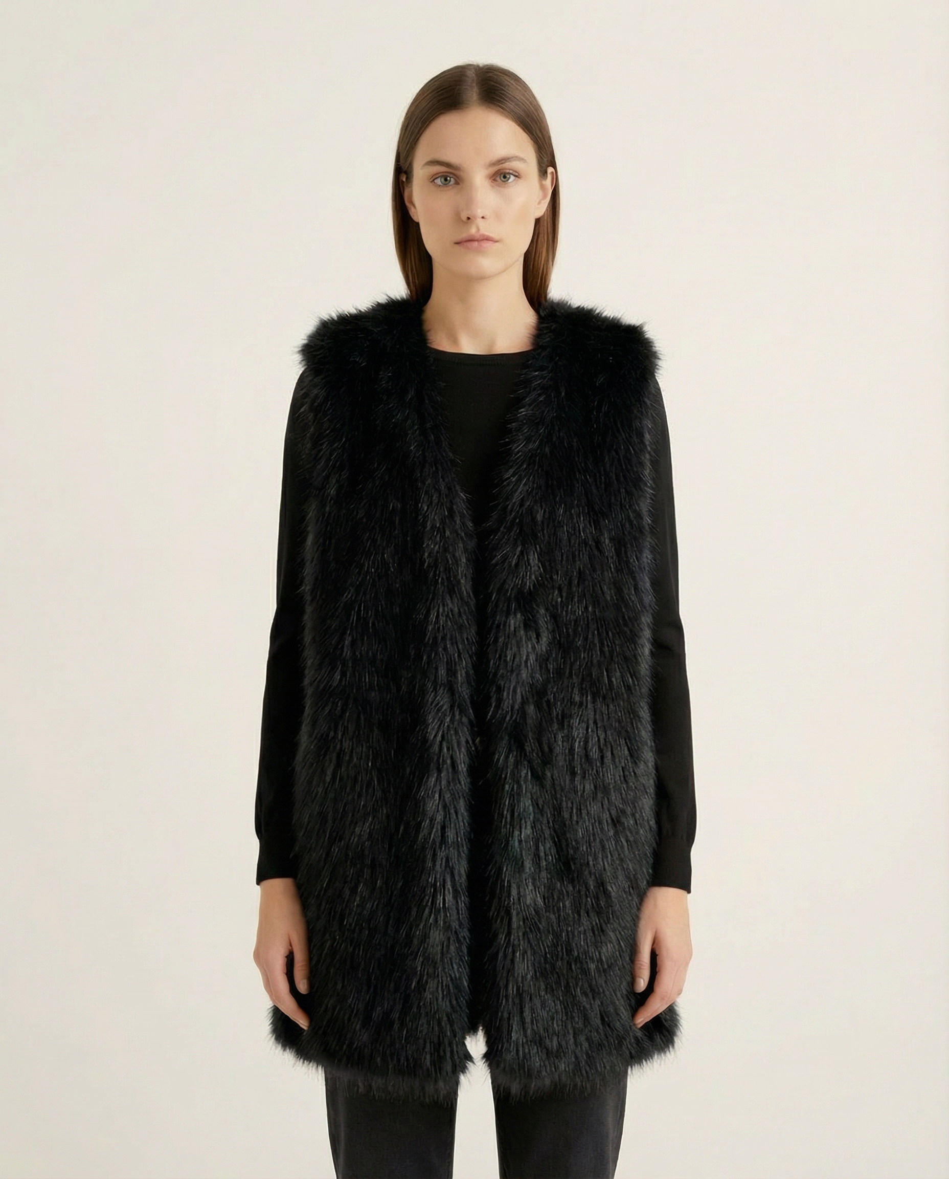 Kadın Yumuşak Dokulu Yapay Kürk Peluş Yelek