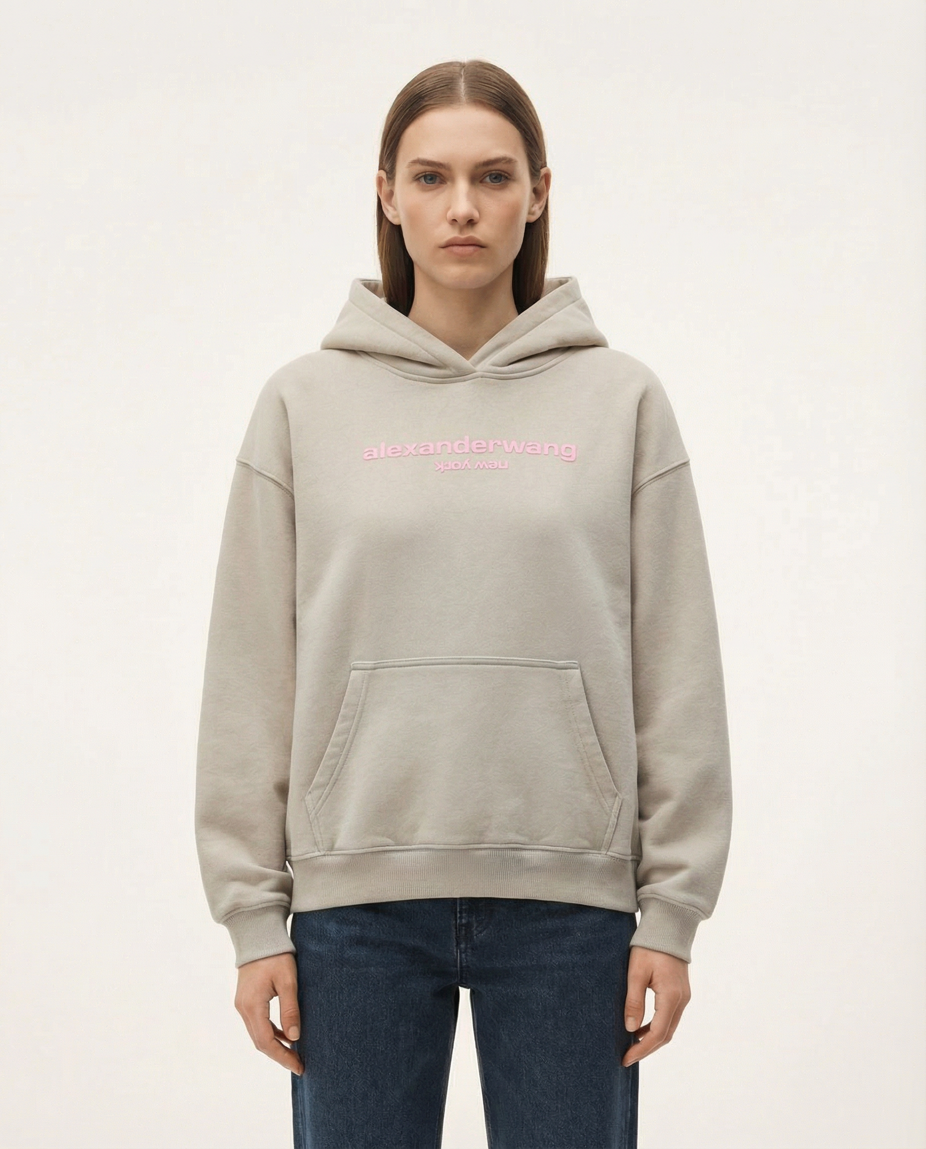 Baskılı Mavi Kadın Hoodie Sweatshirt