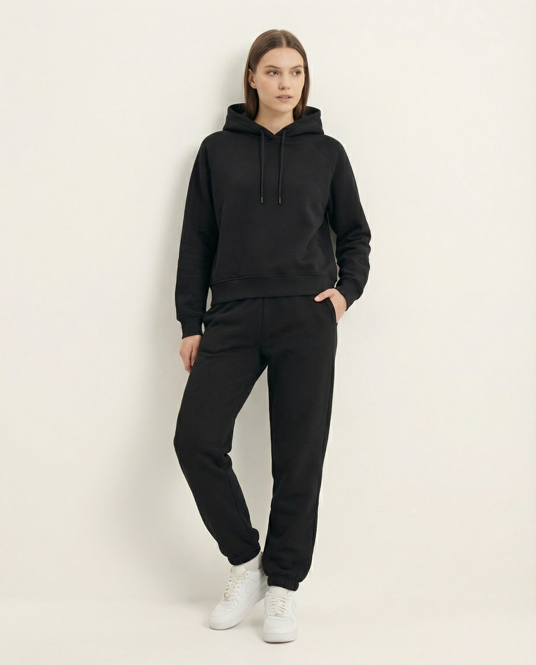Kadın Kapüşonlu Raglan Kol Jogger Eşofman Takımı