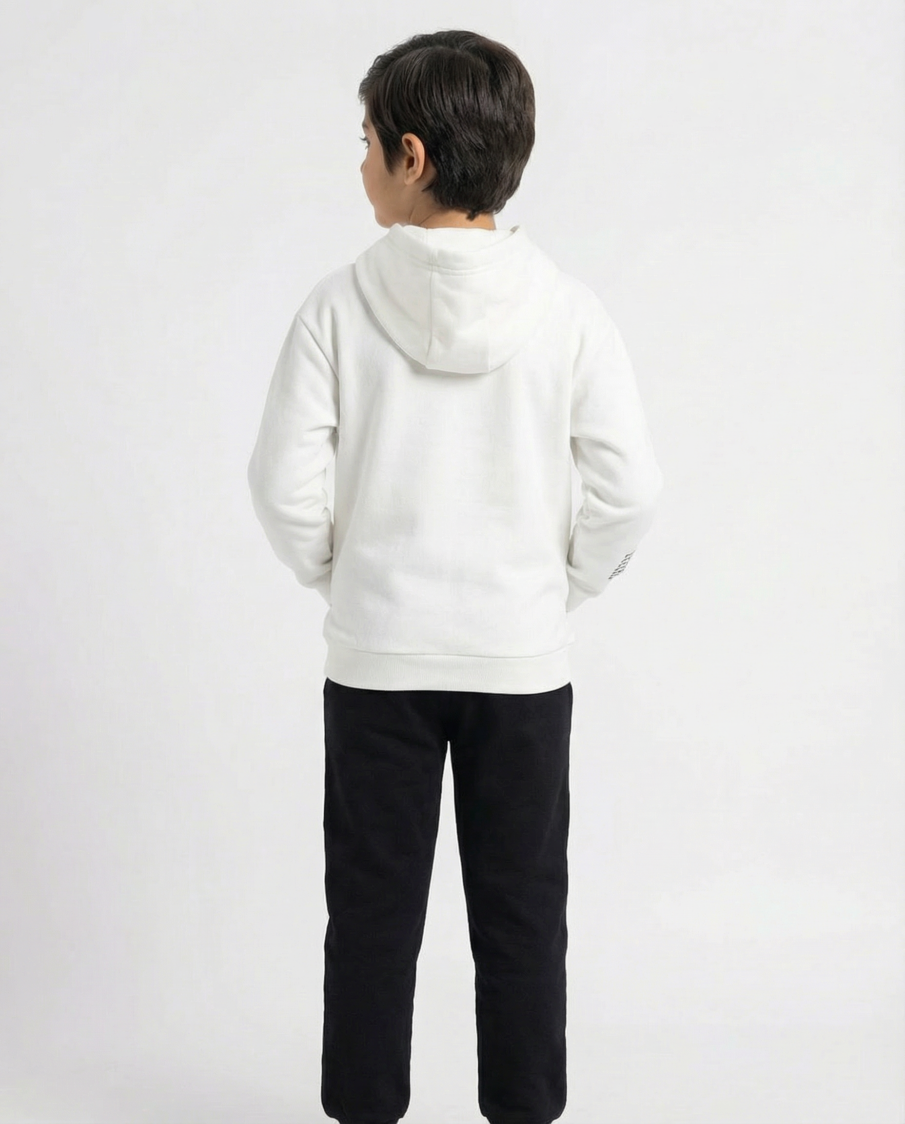 Erkek Çocuk Baskılı Kanguru Cepli Kapüşonlu Takım