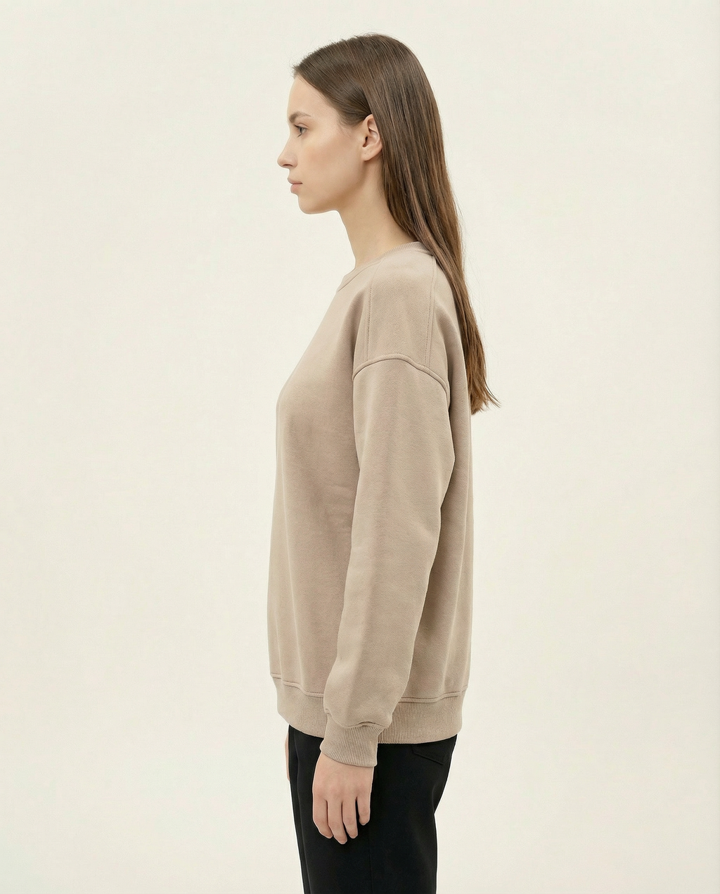 Kadın Bisiklet Yaka Oversize Sweatshirt