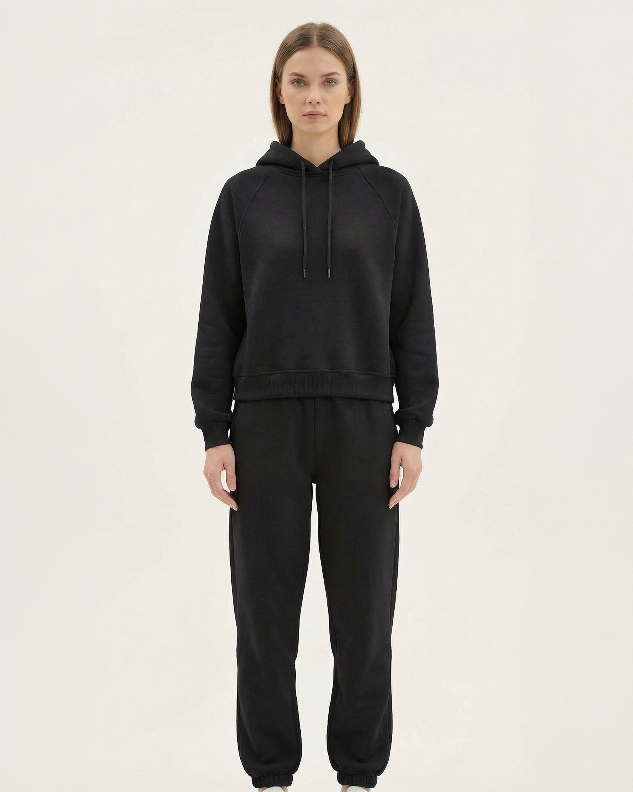 Kadın Kapüşonlu Eşofman Takımı Çima Dikişli İkili Set