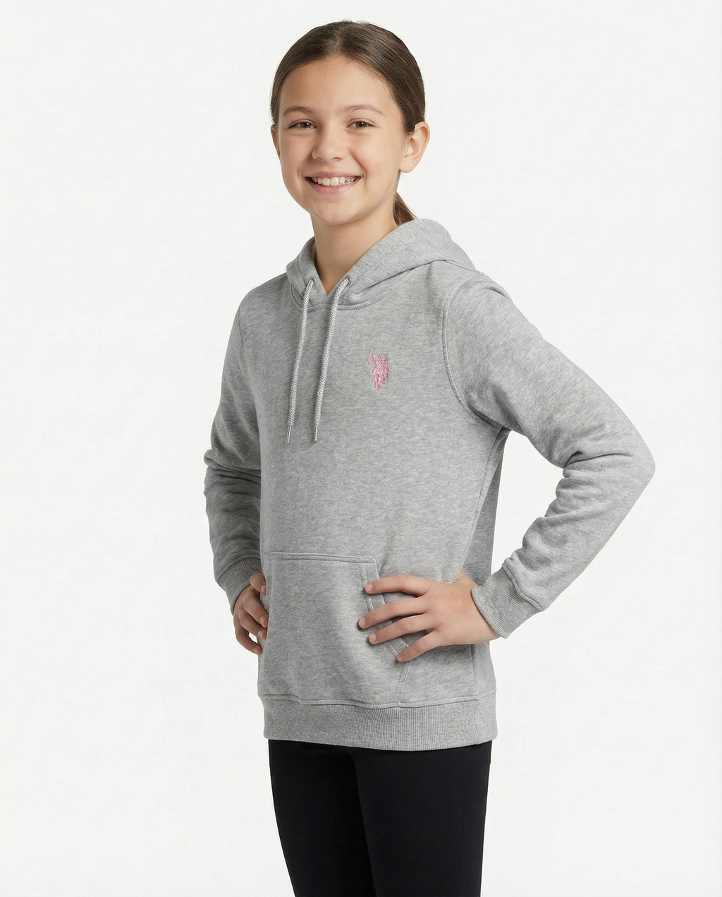 Logo Baskılı Kız Çocuk Basic Sweatshirt