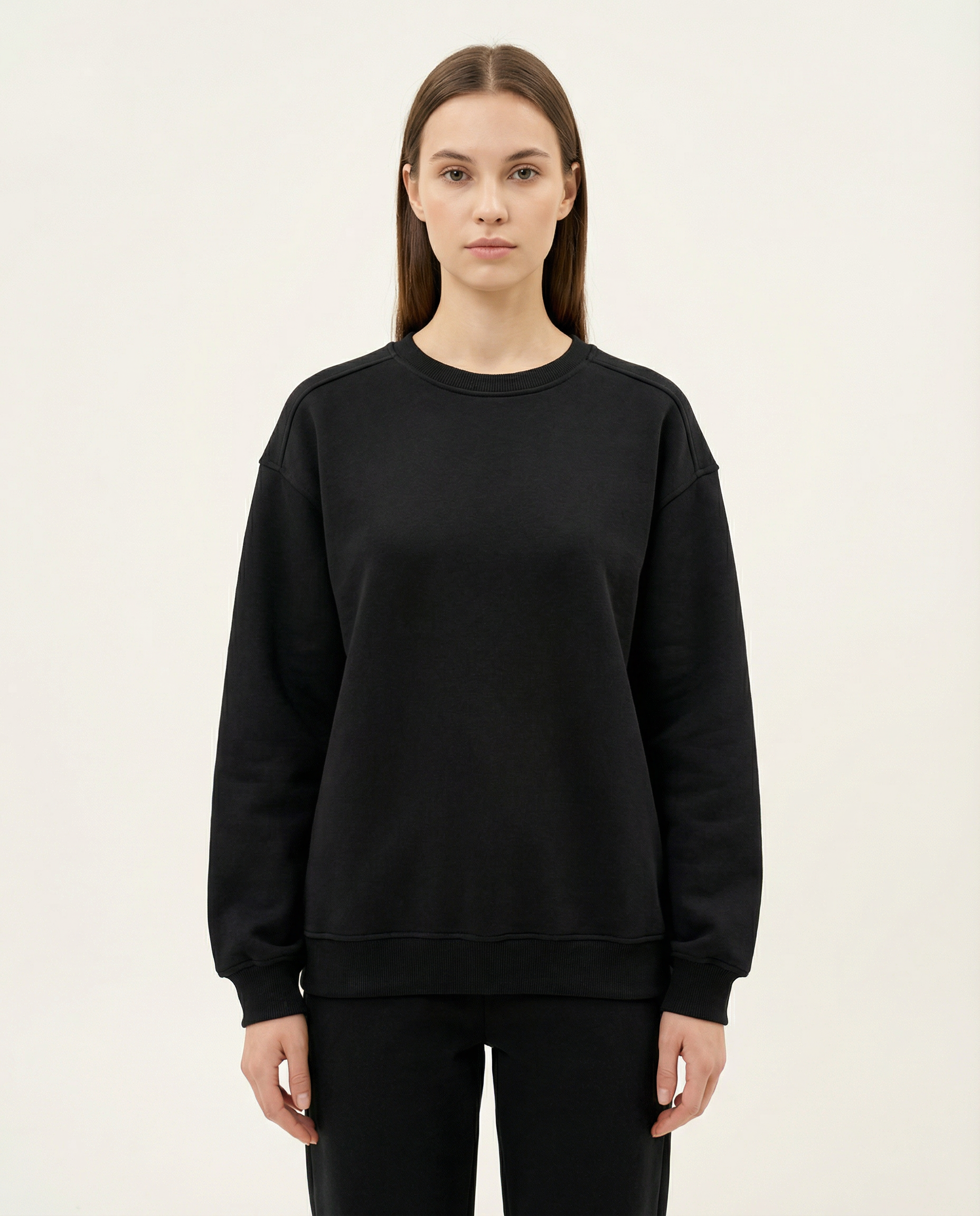 Kadın Bisiklet Yaka Oversize Sweatshirt