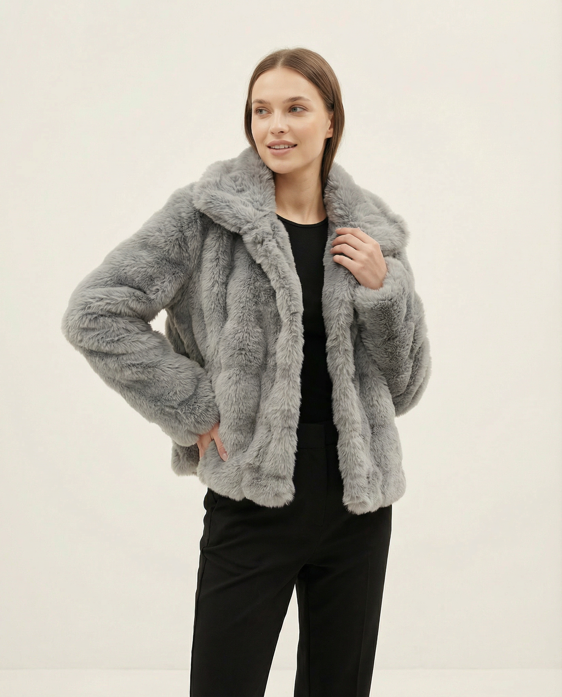 Premium Yumuşak Dokulu Kürk Mont