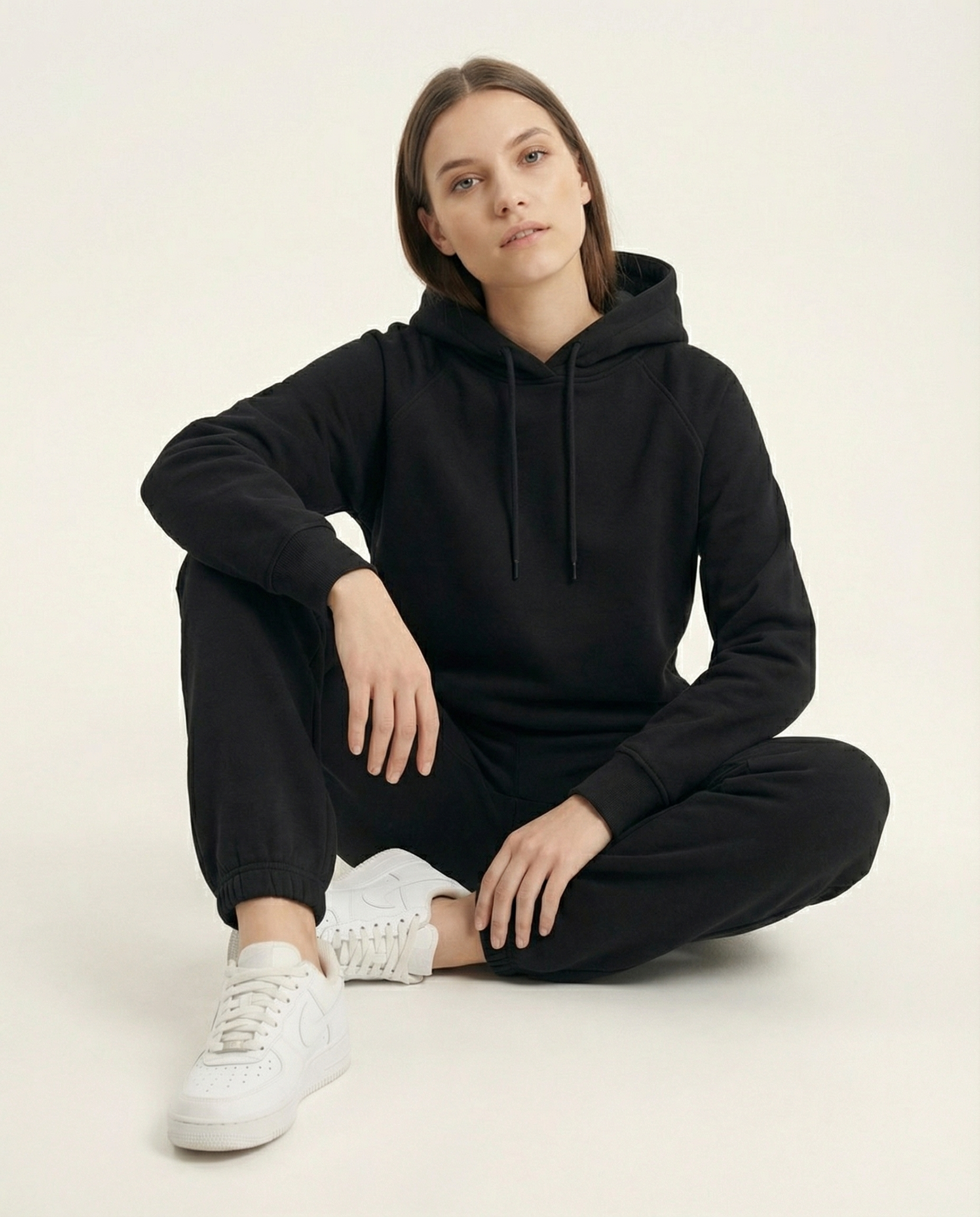 Kadın Kapüşonlu Raglan Kol Jogger Eşofman Takımı