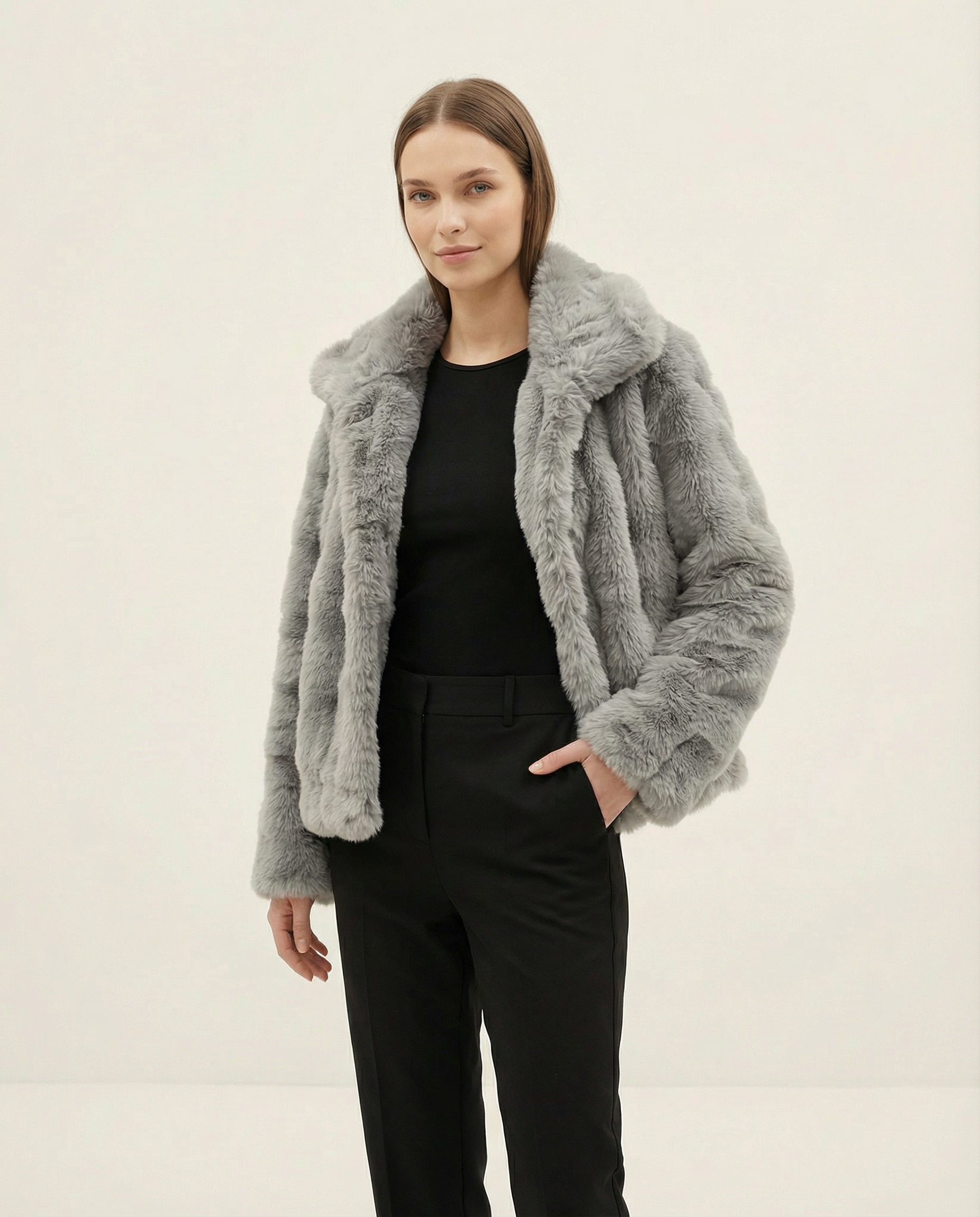 Premium Yumuşak Dokulu Kürk Mont